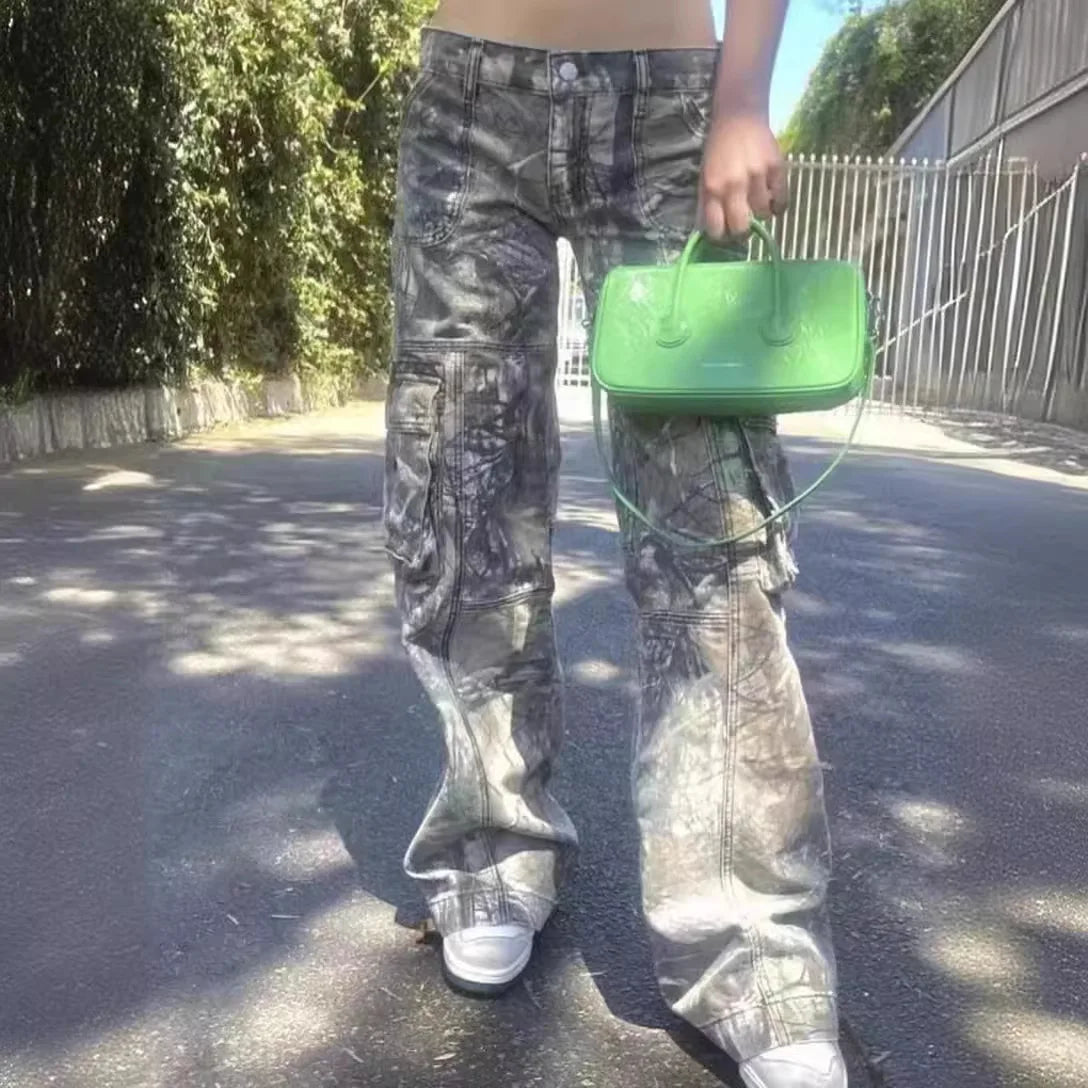 New Autumn Overalls Spice Girls Camouflage Pants